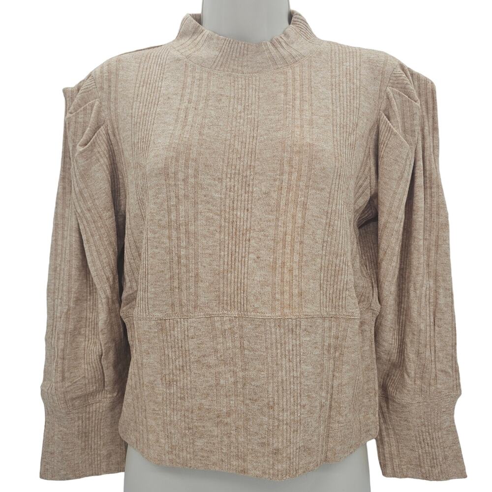 Band of the Free Womans size M Raquel Camel Ribbed Knit Pullover Sweater NEW